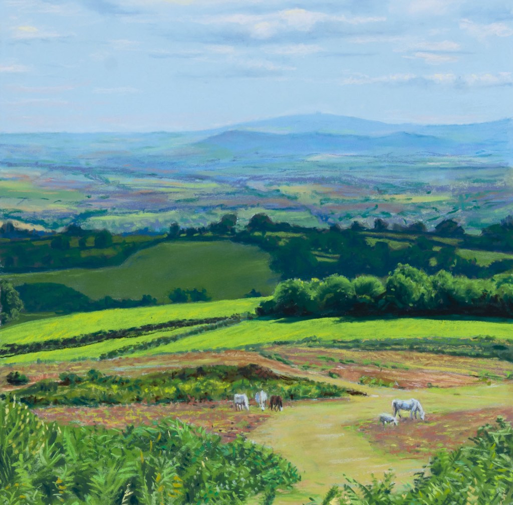 Painting of rolling hills