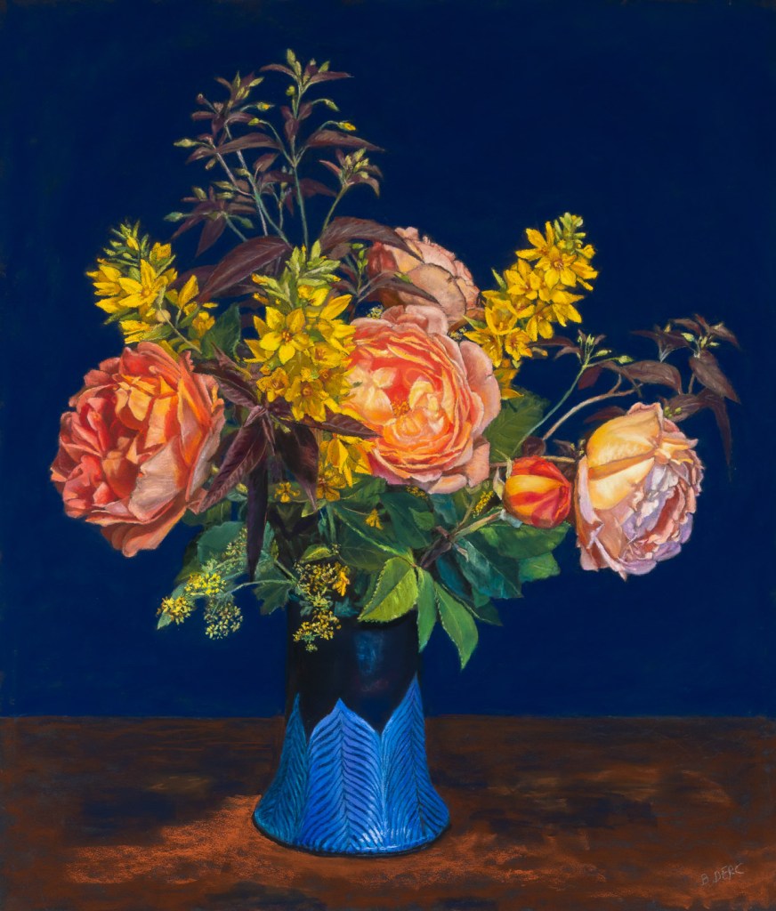Painting of flowers in a vase