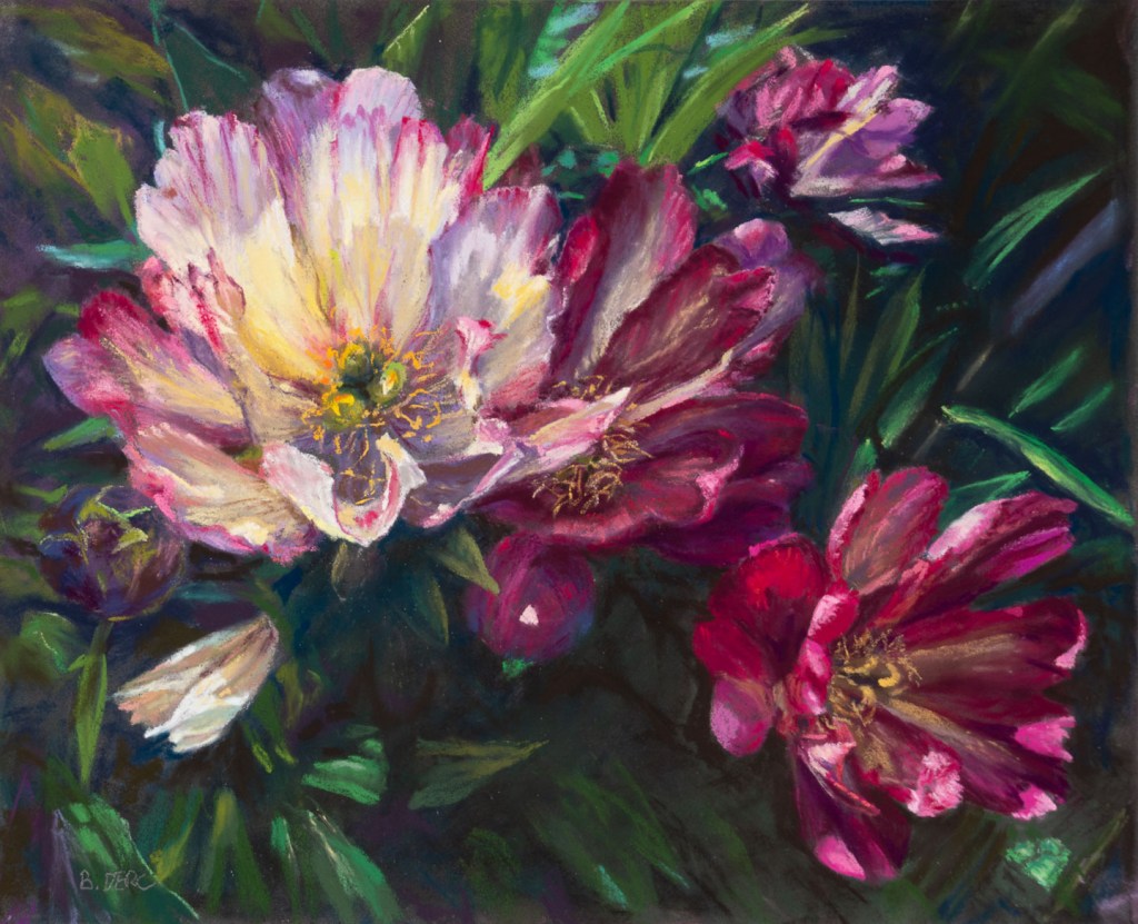 Painting of some peony flowers