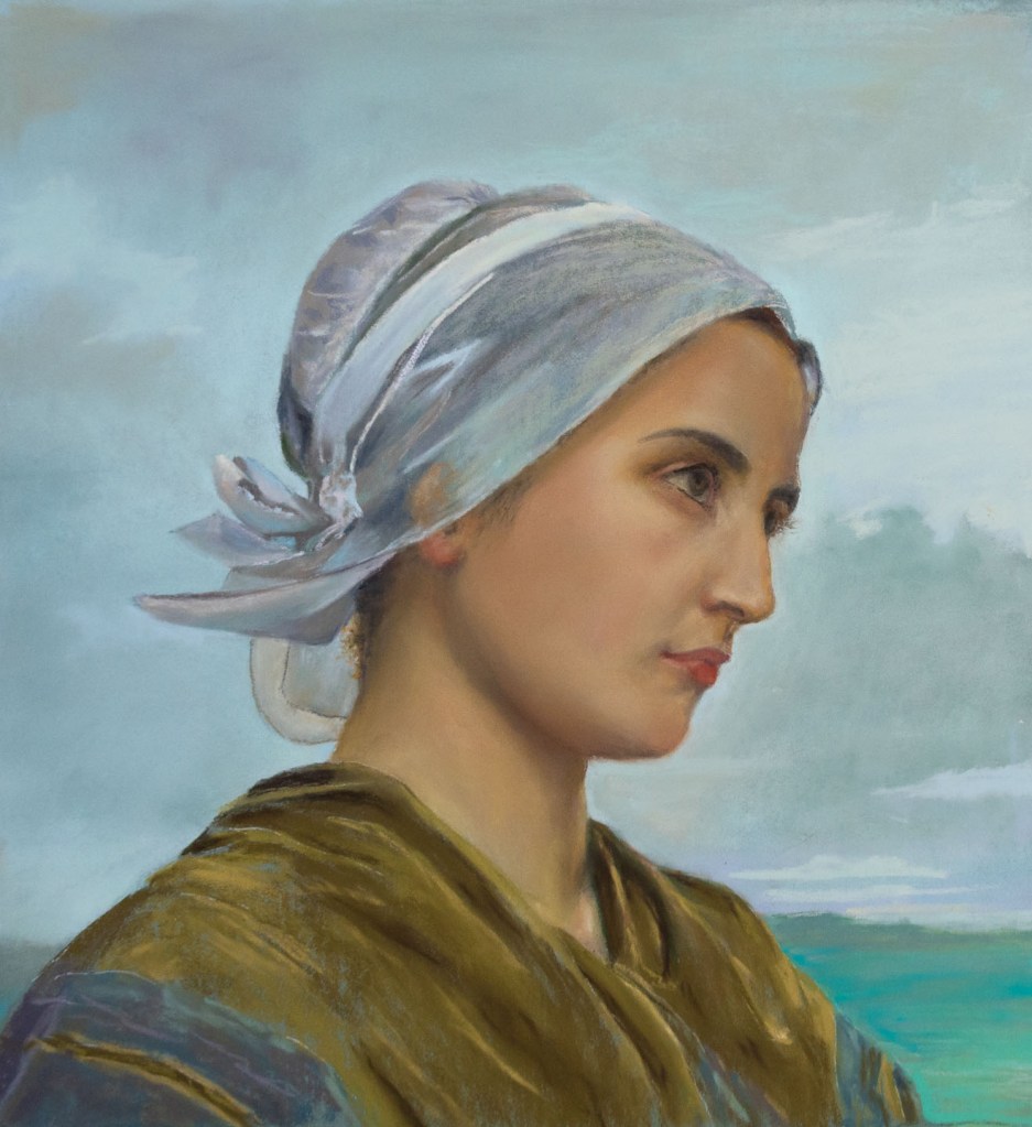 A master copy painting of 'Tricoteuse Bretonne' by William-Adolphe Bouguereau