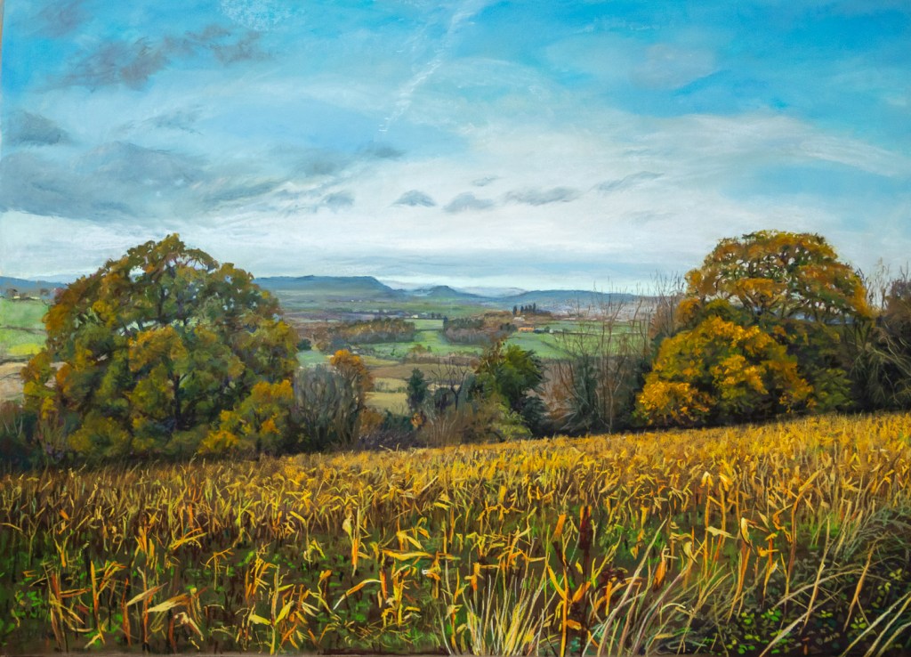 Painting of a scenic view.